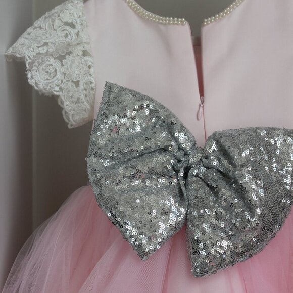 Pink Tulle and Lace Party Birthday dress for toddler girl Christmas/New Year's - Picture 2 of 7